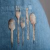 Grembiule da cucina lino azzurro forchette - immagine 4