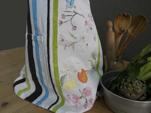 Apron hemp stripes flowers2