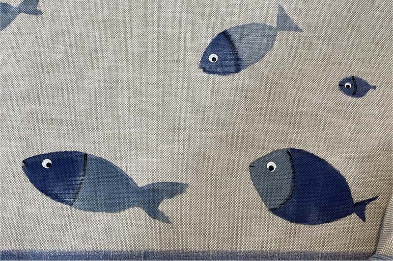 tovaglietta tesuto naturale pesci blu