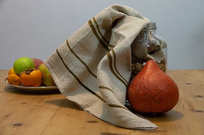 Dishcloth-linen-brown stripes