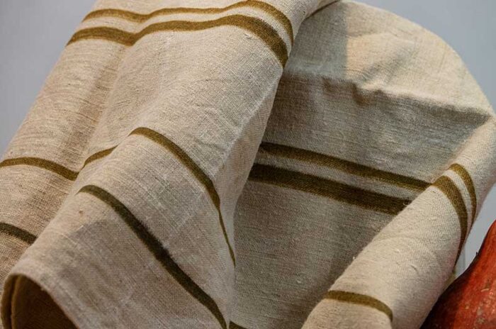 Dishcloth-linen-brown stripes-D