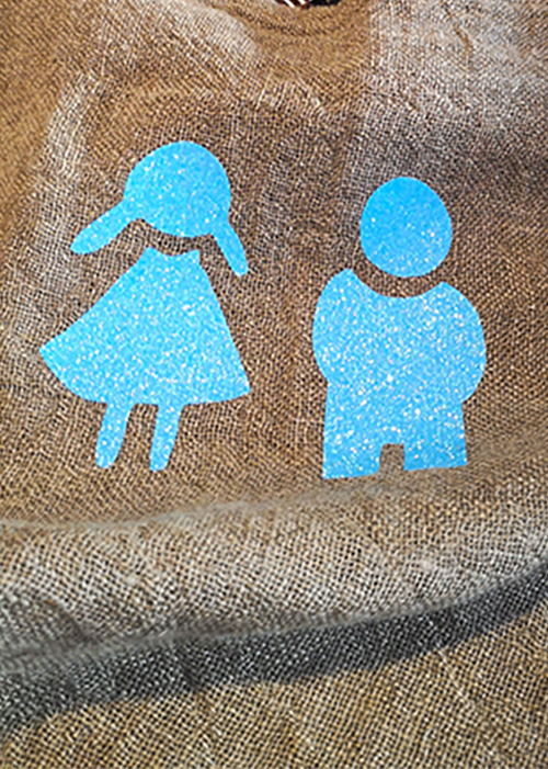 Sky blue glitter shopper a