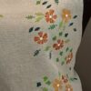 Raw linen kitchen apron ochre flowers
