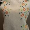 Raw linen kitchen apron ochre flowers