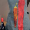 Grembiule lino verde peperoncino D